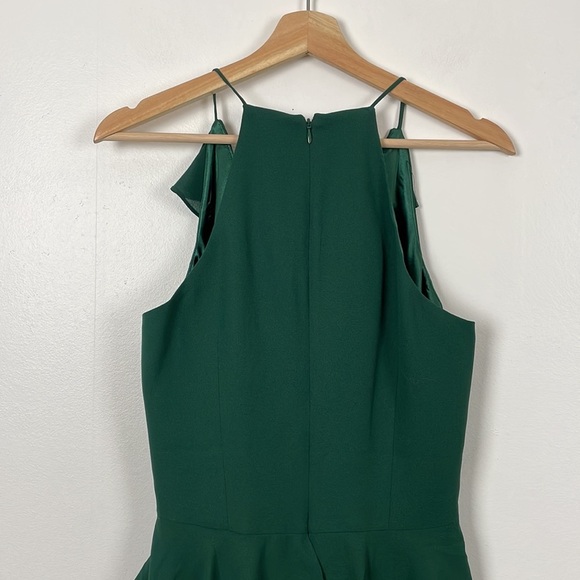 Badgley Mischka Platinum dress womens size 4 sleeveless ruffle front formal - Picture 8 of 10